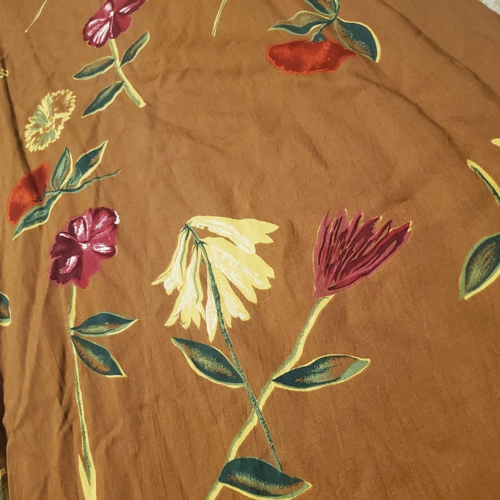 Vintage 90s Floral Pattern Midi Sun Dress - Picture 3 of 8